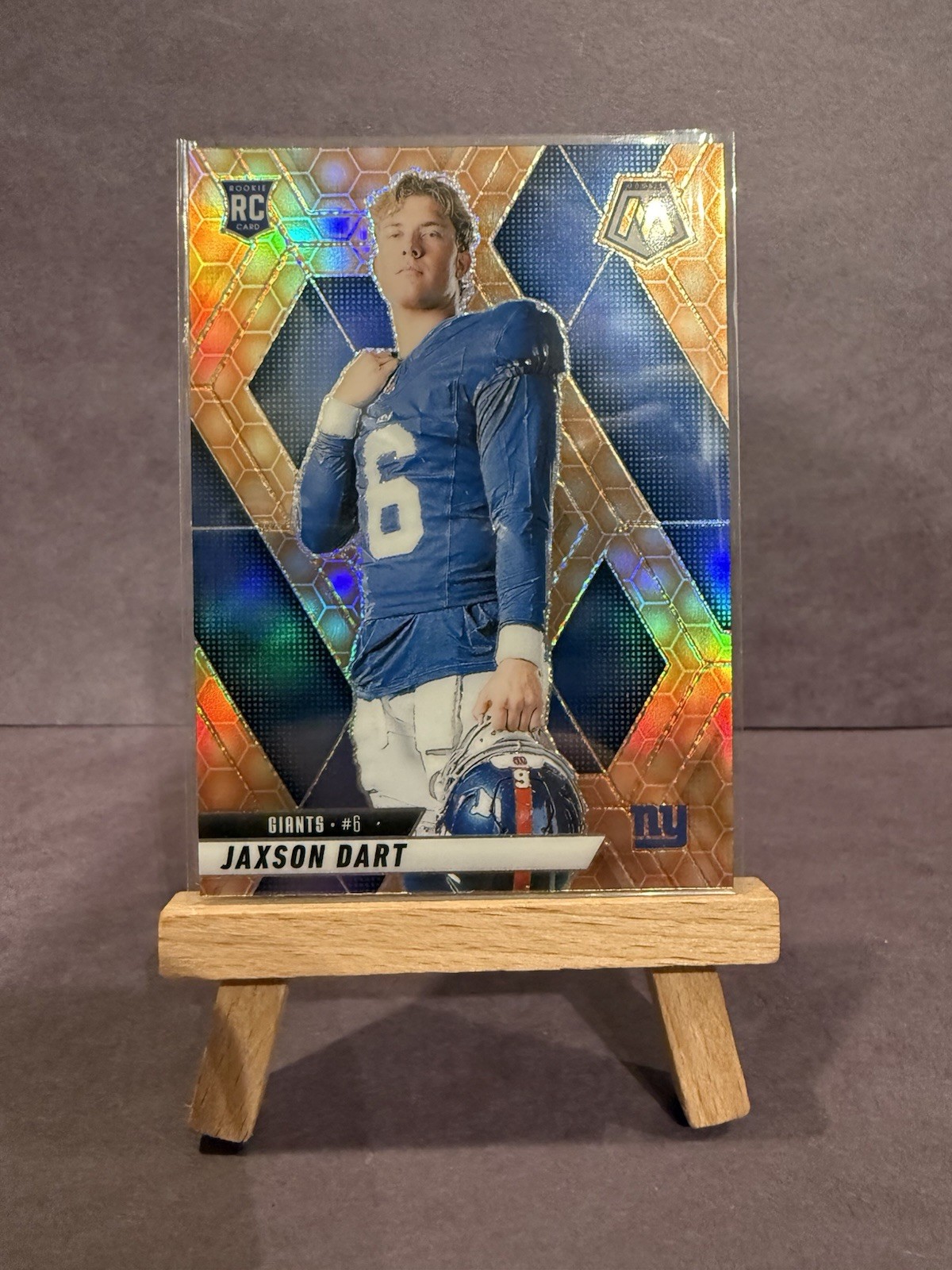 2025 Panini Mosaic #288 Jaxson Dart Mosaic Reactive Yellow New York Giants