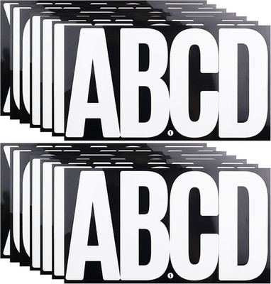 6 Inch Large White Letters Stickers, 76 Pieces Self Adhesive Alphabet