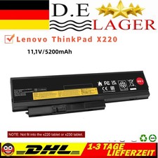 44+ Akku für Lenovo ThinkPad X230 X230i X230s X220 X220i X220s Serie 5200mAh