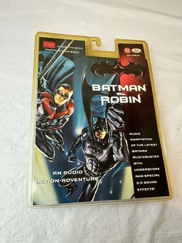 Vtg 1997 Batman & Robin Audio Action Adventure Cassette Tape with Book DC Comics
