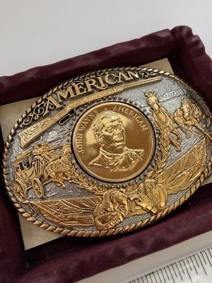 John Wayne An American Belt Buckle 24K Gold Plated Solid Brass 3105 Award Design