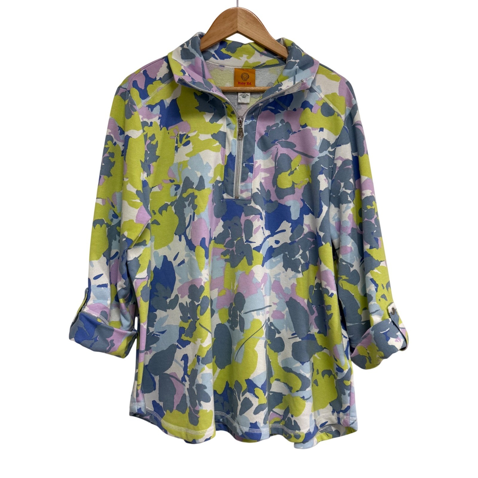 Ruby Rd XL Pullover  Multi Color Abstract Floral … - image 1