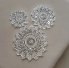 Vintage Glass Petal Clear Serving Plates 1960s 3 Pc