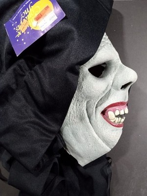 Original Illusive Concepts Halloween Mask W/ Hood IC438 EARLY 90s! RARE VTG NWT