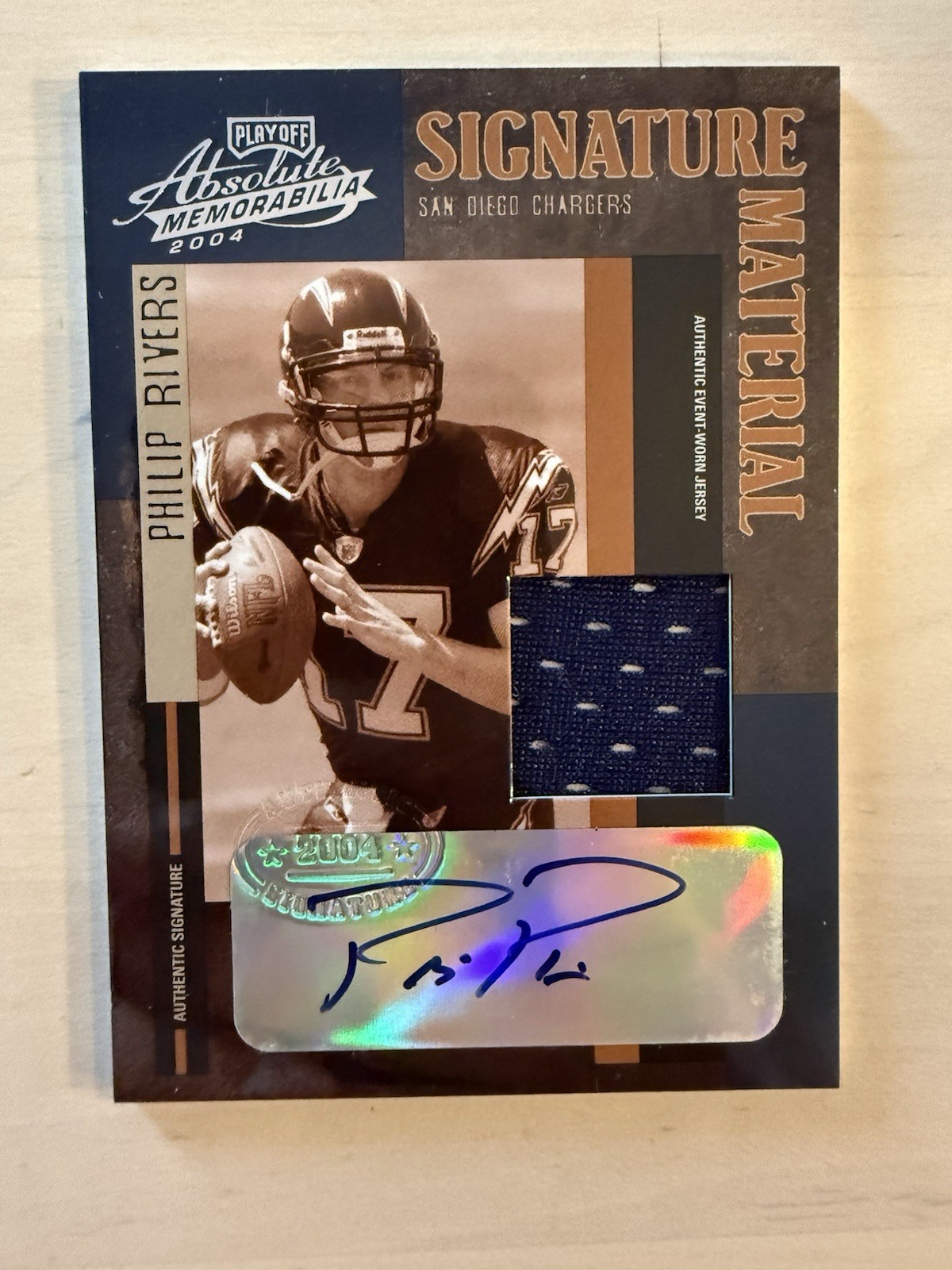 2004 PHILIP RIVERS RC PLAYOFF ABSOLUTE SIGNATURE MATERIAL AUTO 29/300 JERSEY 