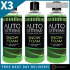 3 x SNOW FOAM 800ML PRE WASH CAR SHAMPOO HIGH PERFORMANCE DIRT GRIME REMOVER NEW
