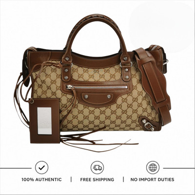 GUCCI x BALENCIAGA Hacker Project City Bag Moto Brown Neo Classic