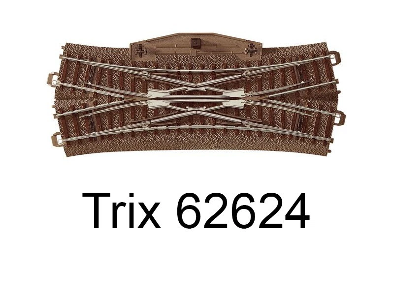 TRIX Traversé jonction double 188.3mm 24.3 degrés Voie C HO - Trix 62624 - Photo 1/1