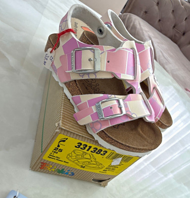 Birki's Mädchen Sandalen Birki-Flor Square Flower Rose rosa/weiß EU 25 331383