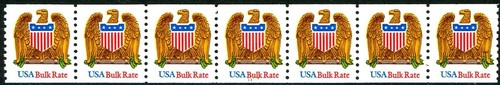 Eagle & Shield USA Bulk Rate Shiny Gum W/A MNH PNC7 Pl 11111 Scott's 2603 - Picture 2 of 2