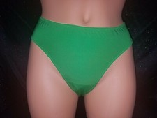 Sz 8 XL Satin Bikini Panty- Green/Yellow Flirtitude Panties