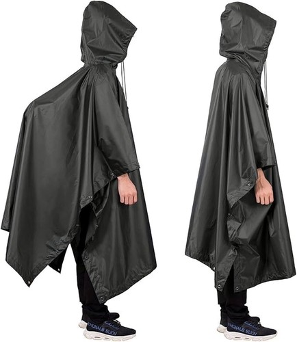 Poncho antipioggia impermeabile Senmortar con cappuccio - per adulti, escursioni e festival - Foto 16 di 24