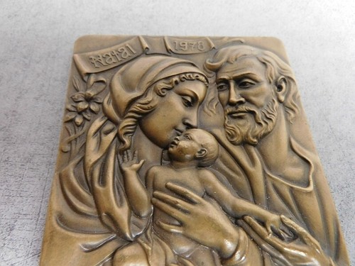 MEDAILLE DE TABLE PLAQUE EN BRONZE RELIGIEUSE NATAL 1978 N°36 - Photo 7 sur 10