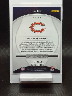 2024 Panini Totally Certified - William Perry #189 Purple Mirror
