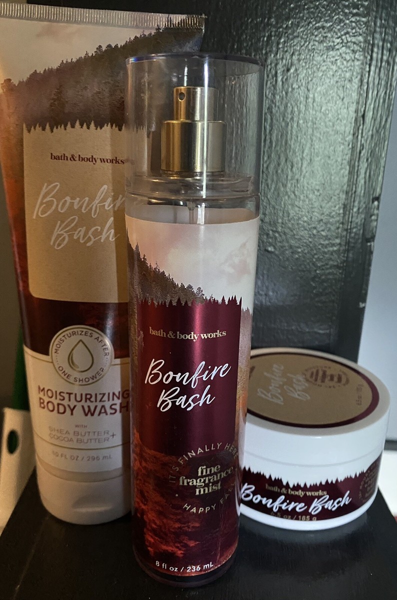 Bath Body Works Bonfire Bash Mist Wash Butter Set Lot RARE discontinued