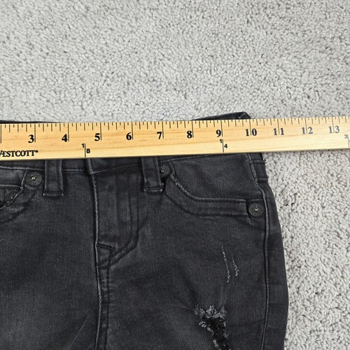 True Religion Jeans Youth Size 4 Black Rocco Relaxed Skinny Distressed Grunge - Picture 4 of 8