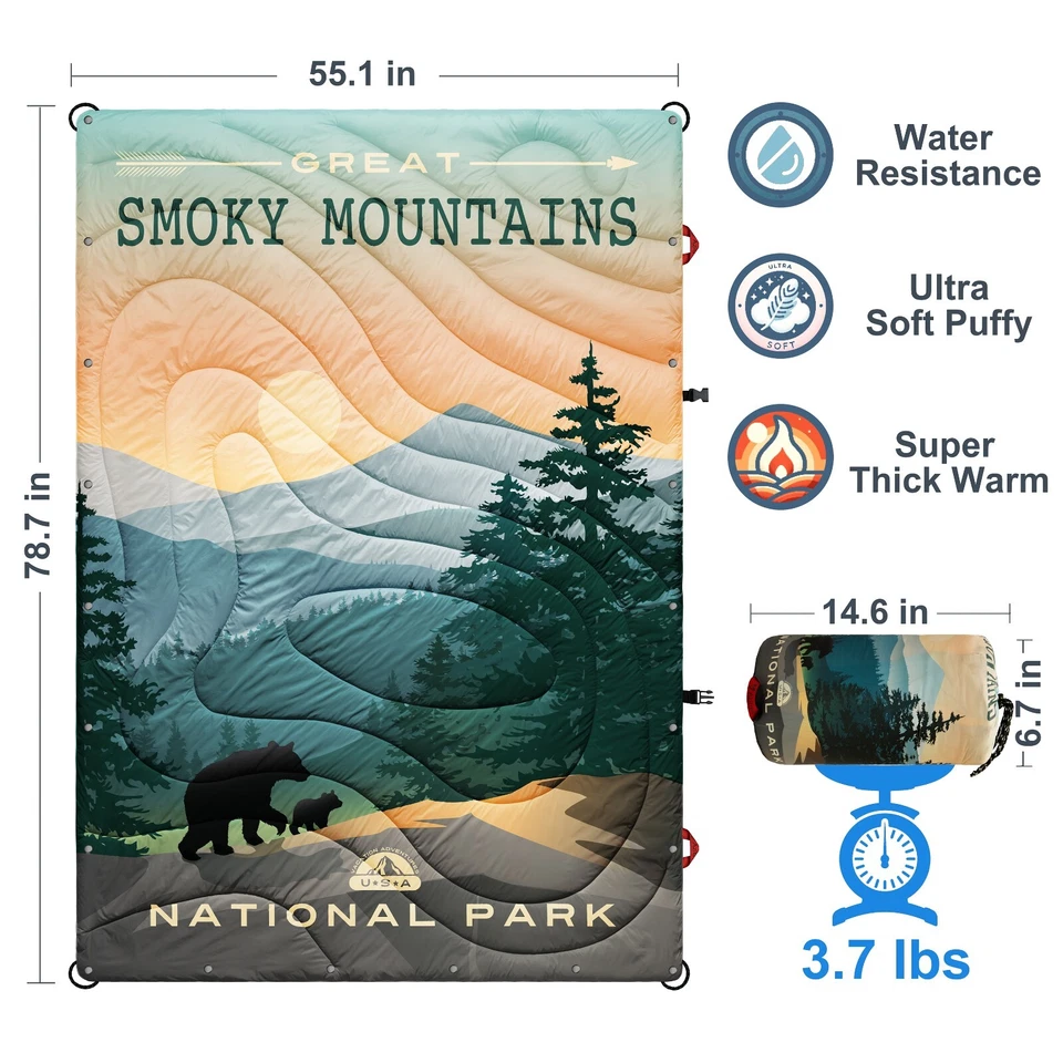 AZITREK Puffy Outdoor Blanket - Warm Emergency Survival Camping Backpacking Car - Image 4 of 4