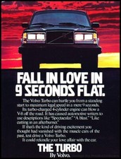1983 1982 Volvo Turbo Vintage Advertisement Print Art Car Ad J356