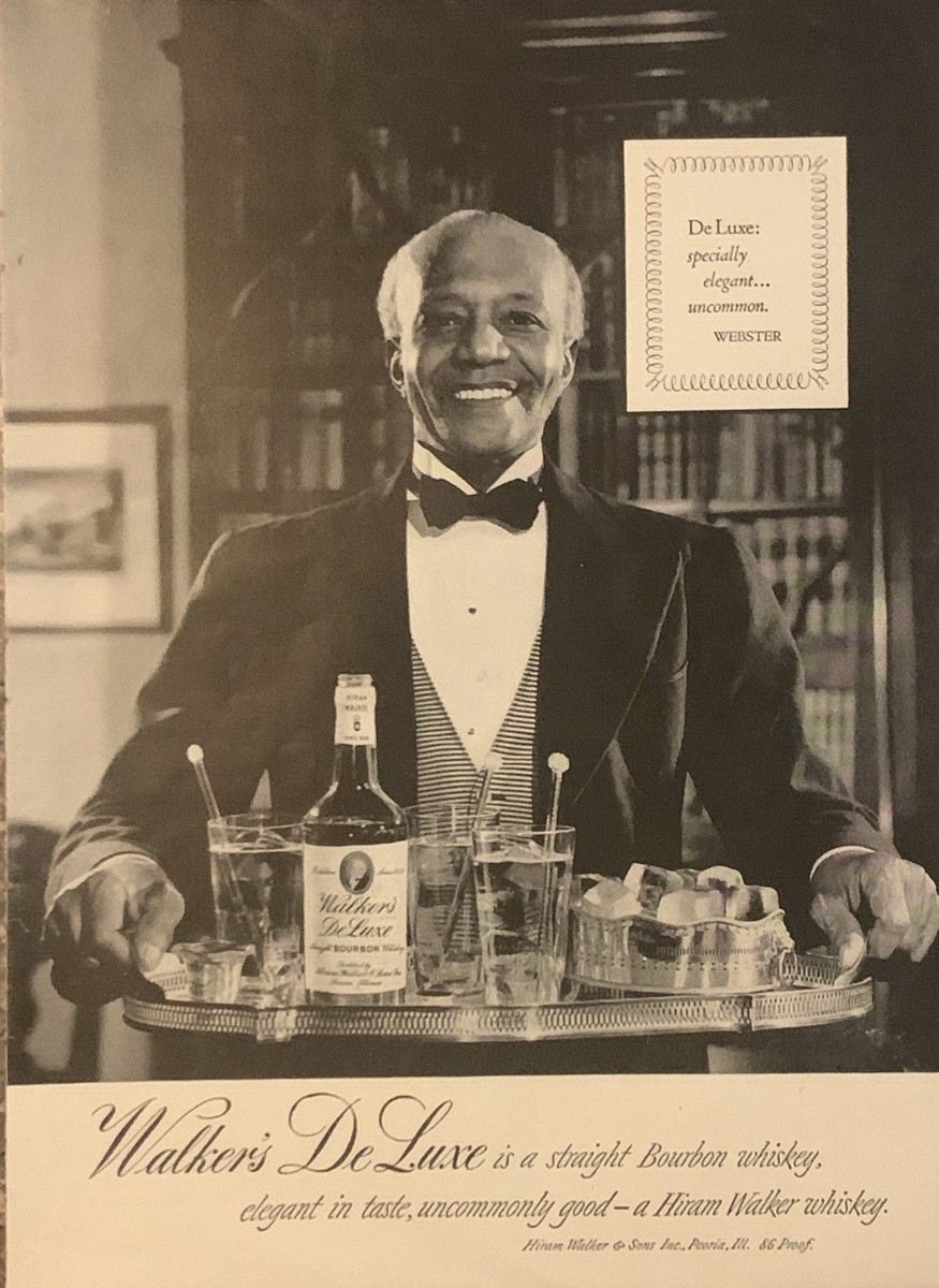 1950 Walkers DeLuxe Bourbon Butler Tuxedo Serve Uncommonly Good