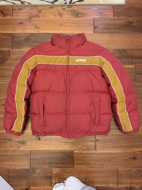 supreme stripe panel down jacket