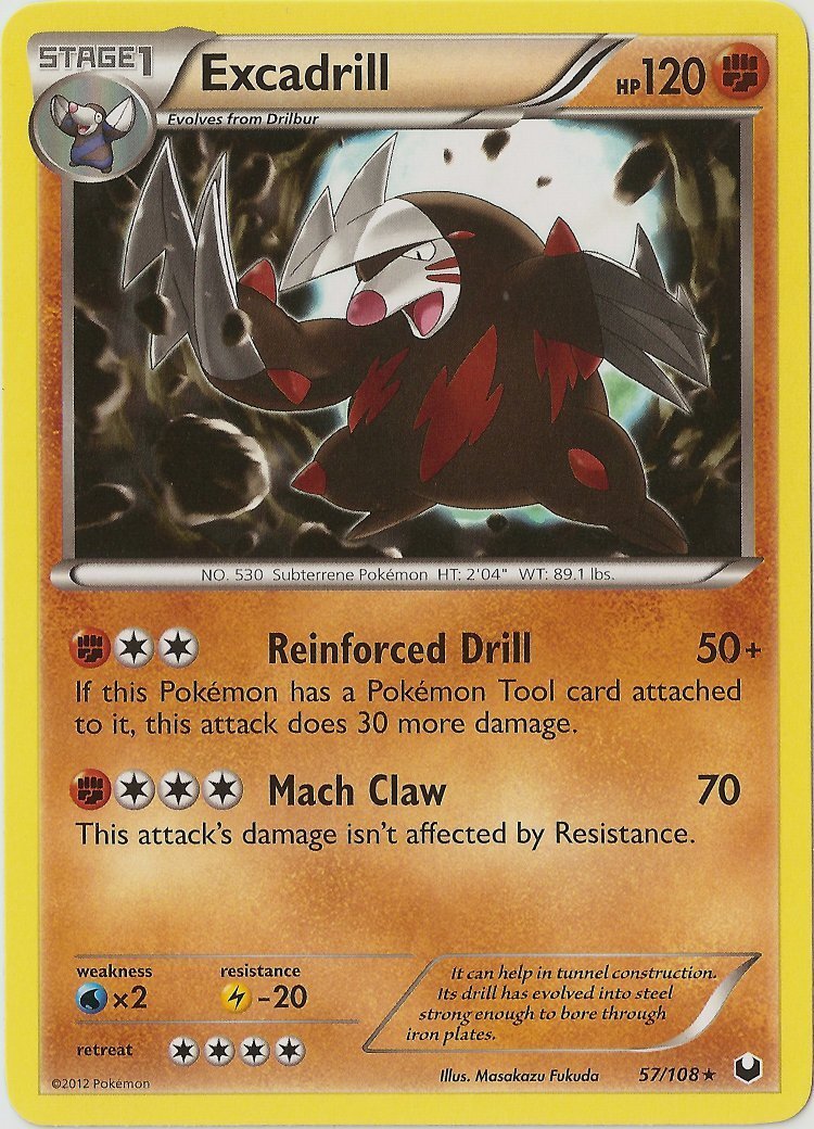 Pokemon - Excadrill - 57/108 - Rare - BW - Dark Explorers - NM