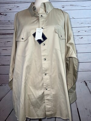 Wrangler Western Shirt Big 3X Long sleeve button front Khaki Cowboy Rodeo NWT