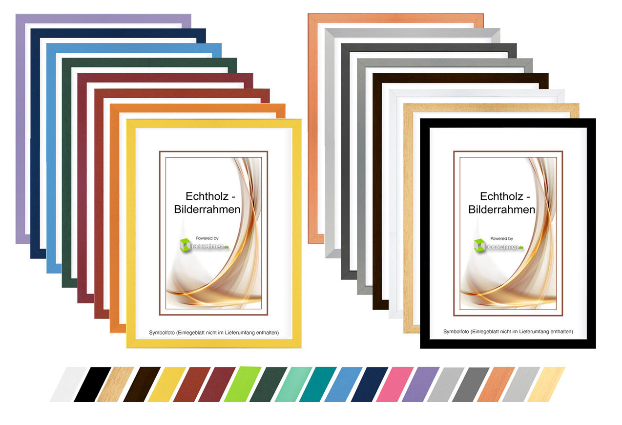 Marco de fotos de madera real plano con marco de póster de vidrio real de 10x15 a 40x60