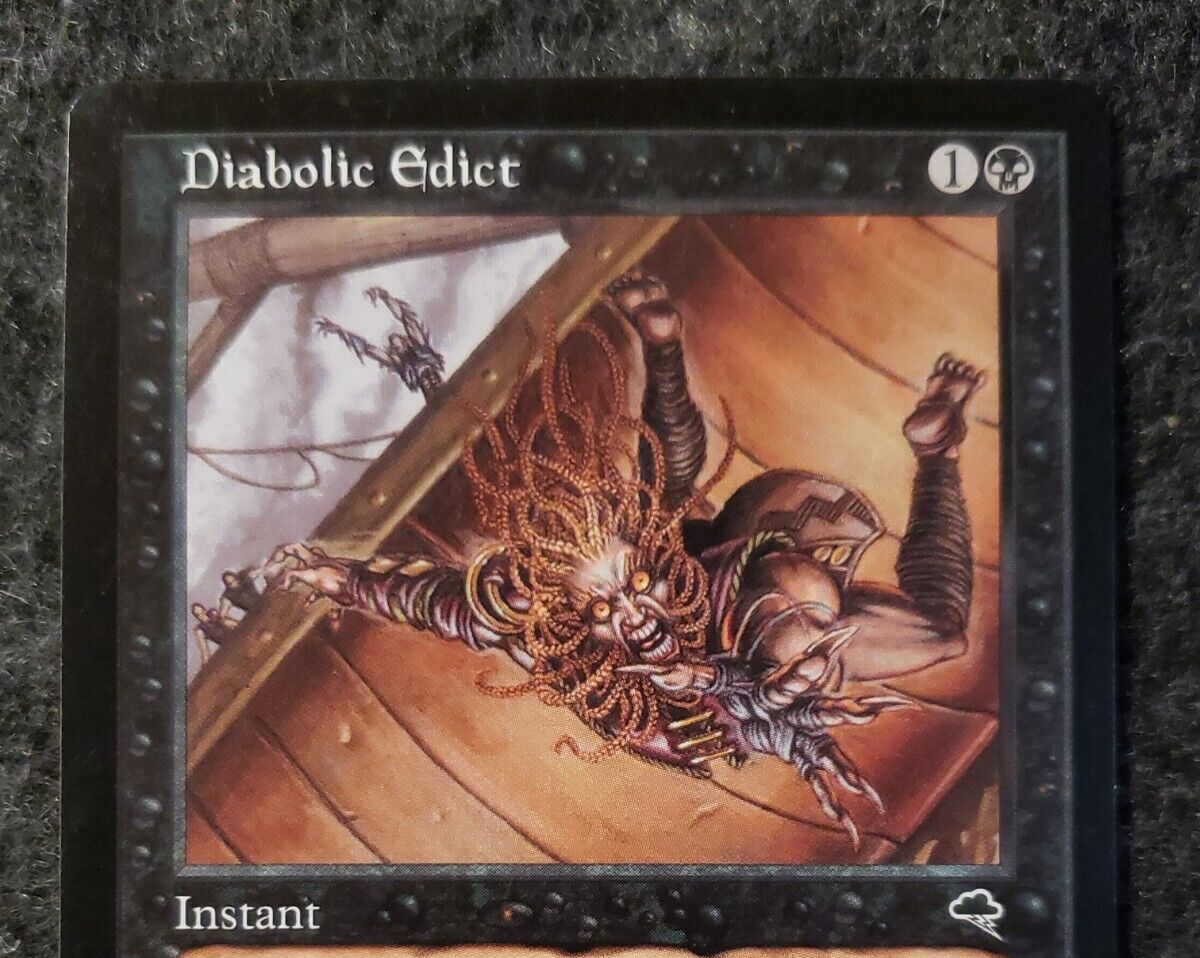 DIABOLIC EDICT Magic the Gathering MTG Tempest: Card NM NEVER