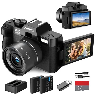 Digital Camera 4K 48MP 16X Digital Zoom 3" IPS LCD screen Camcorder for YouTube