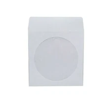 Maxtek 1,000 Pieces White Paper CD DVD Sleeves Envelope Holder with Clear Win...