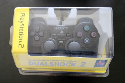 OEM Sony Playstation 2 PS 2 Dualshock 2 Controller Black *Authentic* New Sealed