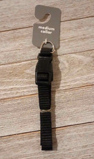 Black Dog Collar Medium 10-16" Adjustable New