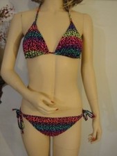 NEW VICTORIA'S SECRET BRIGHT COLORS ANIMAL PRINT STRING BIKINI