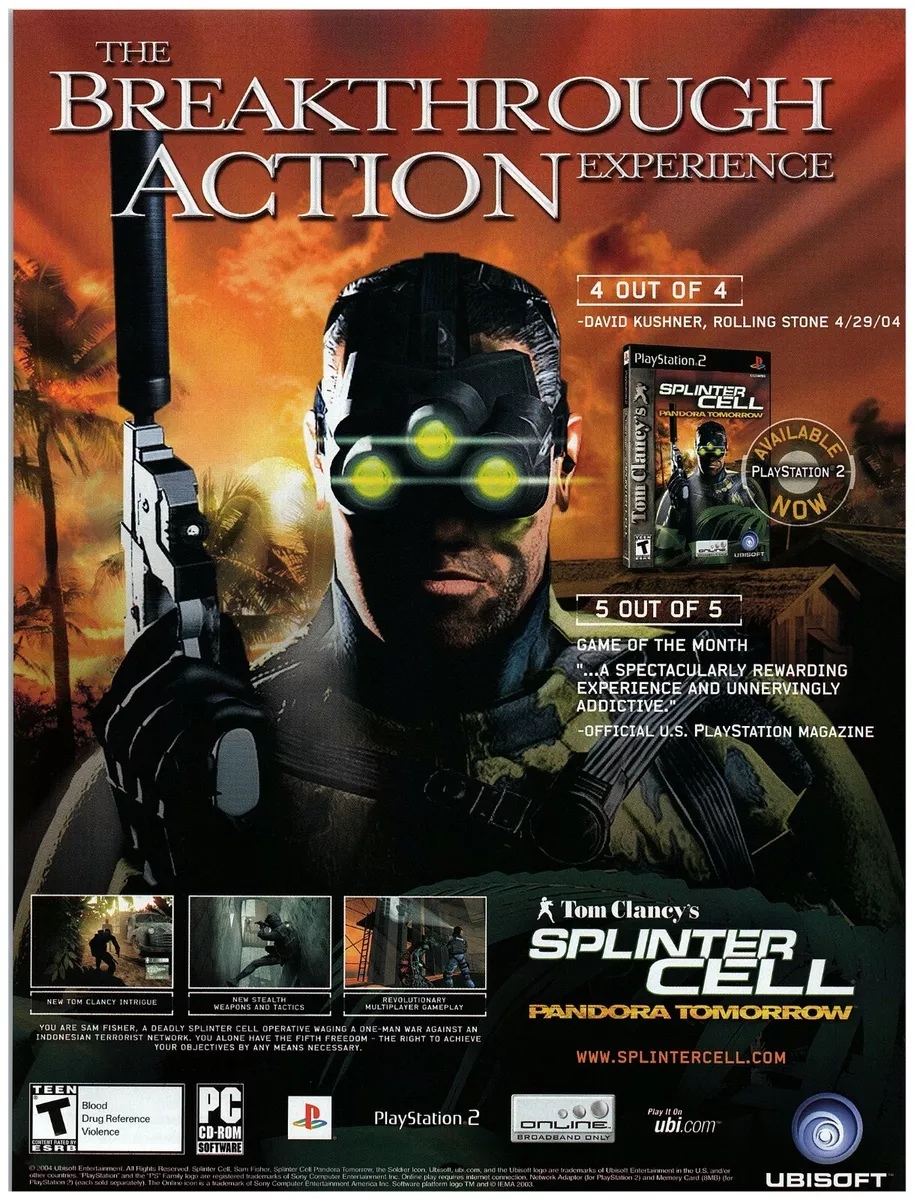 Tom Clancy's Splinter Cell: Pandora Tomorrow Print Ad/Poster Art PS2 (A)