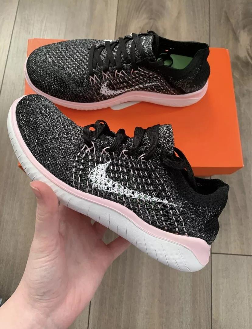 Nike Free RN Flyknit 2018 Womens Running Shoes Black Pink 942839-007 NEW  Multi