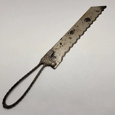 VTG Clauss Brand Fremont Ohio All Metal Serrated Advertising Cake Bread Knife