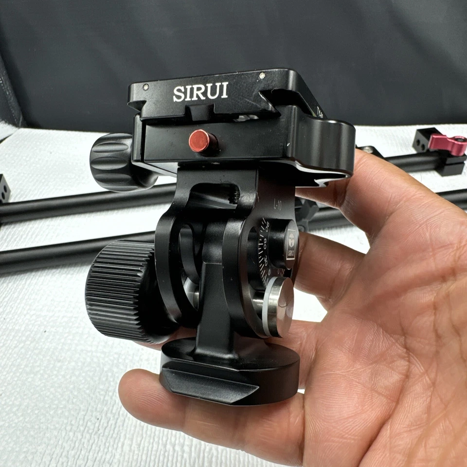 Placa de liberación rápida de cabezal inclinable monopie serie L Sirui L-10 OEM con diapositiva para cámara Foto 2 de 4