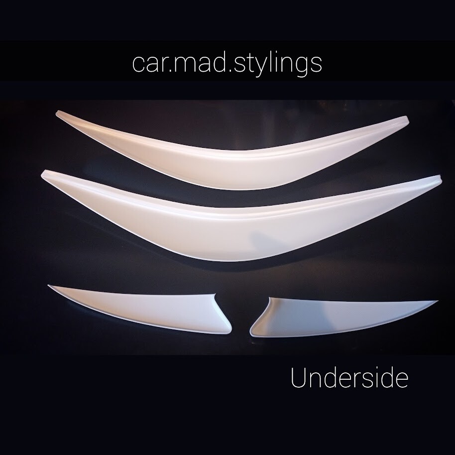 C.M.S Design White Plastic Eyebrows - Upper & Lower For Vauxhall Corsa E 2014-2019