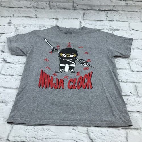 Route 66 Brand Ninja Clock Cotton Polyester T Shirt Size M Medium Boys Youth - Picture 1 of 7