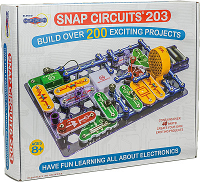 203 Electronics Exploration Kit | over 200 STEM Projects | Full Color Project Ma