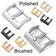 Brushed Matte Polished Stainless Steel Watch Band Buckle 16mm 18mm 20 22mm Clasp