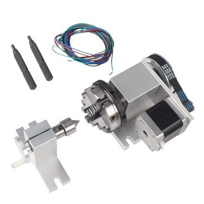  K12-65mm Type Divding Head with 54mm Tailstock, Reducing Ratio 4:1 CNC 4th 
