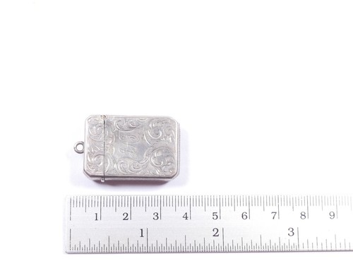 Mini Estuche Victoriano Vesta Plata Esterlina Antiguo 1890 Sellado G Loveridge - Imagen 8 de 9