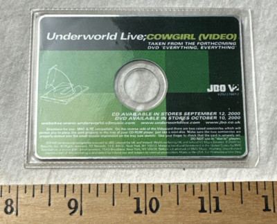 Rare Mini Rectangle CD Rom DVD Underworld LIVE Cowgirl Video Everything JBO V2