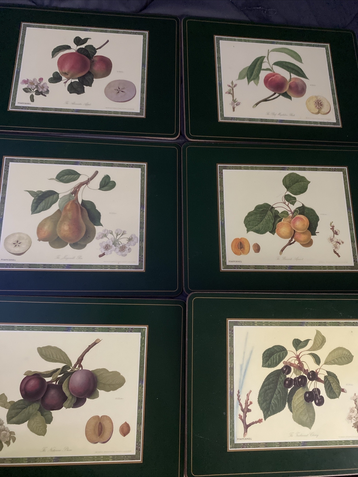 Vintage Pimpernel Art For The Table Assorted Placemats Fruit (Set Of 6