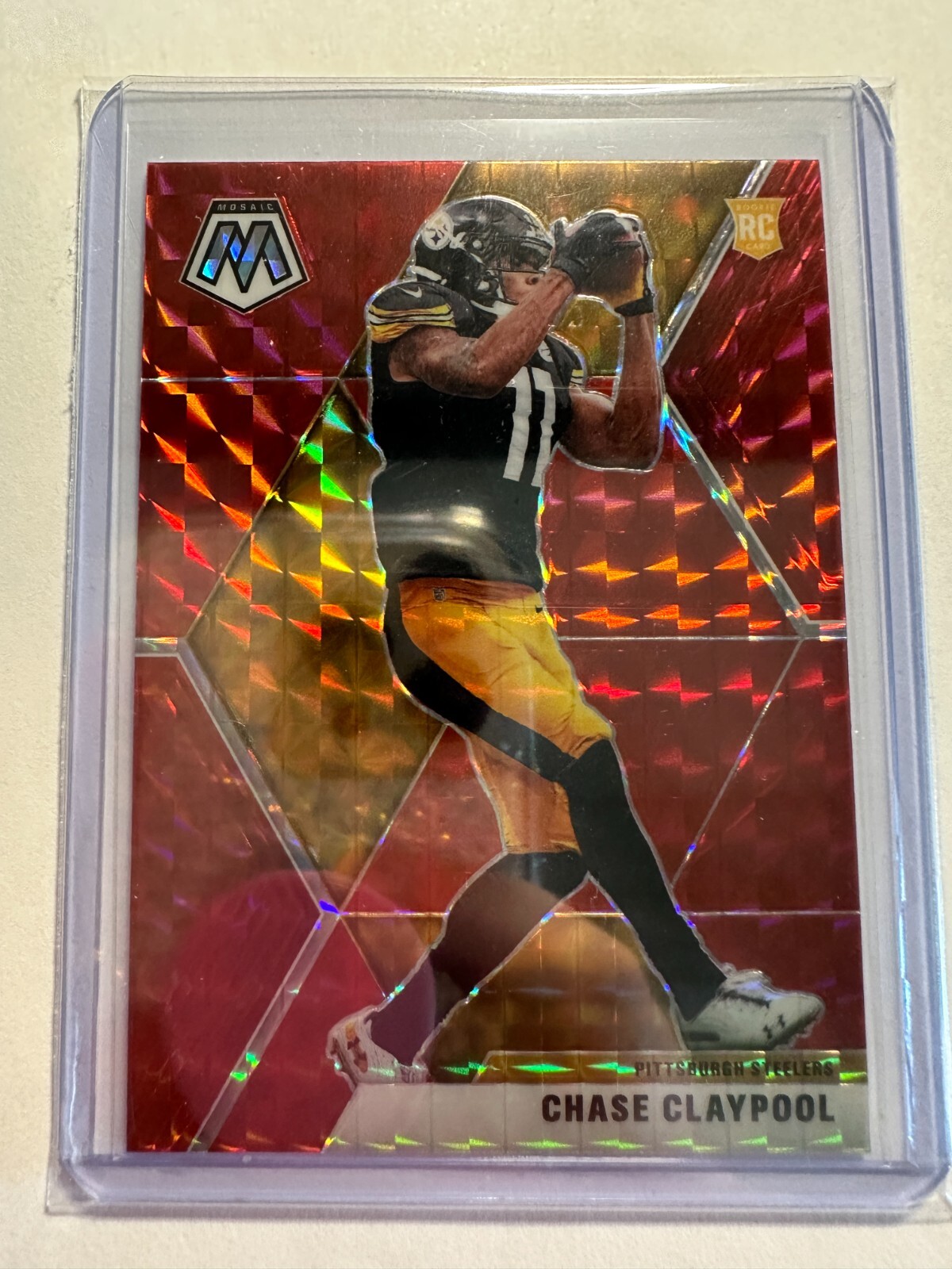 K27,130 - 2020 Panini Mosaic Mosaic Red #220 Chase Claypool