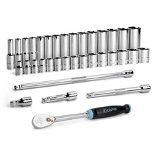 Capri Tools 3/8 in. Drive Master 6-Point Socket Set, Metric, 35-Piece