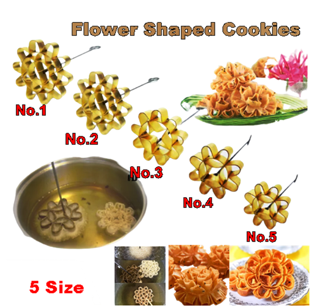 Dok Jok Brass Mold Frying Bake Lotus Flower Thai Cookies Snack