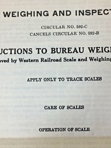 Western Rail Road Scale 1936. Documento de la Oficina de Pesaje e Inspección Occidental. - Imagen 4 de 11