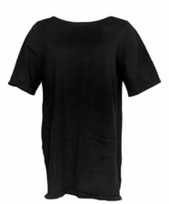 Joan Rivers Classics Collection Sweater Knit Tunic-Black-Medium-NEW-A293989